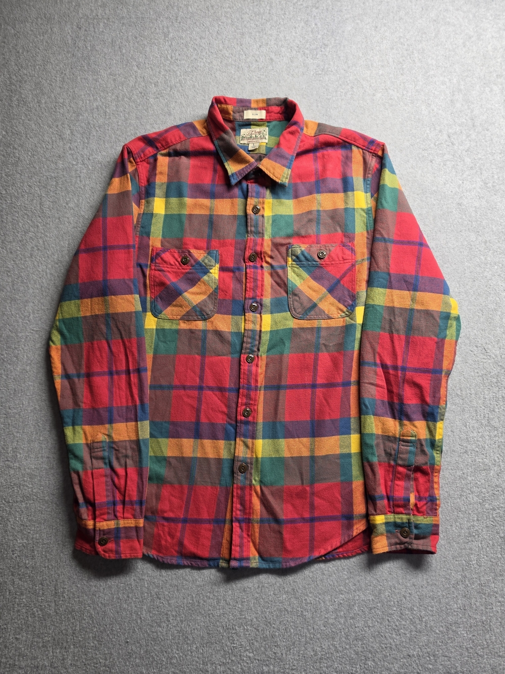 J.Crew Mens Midweight Flannel Workshirt Cotton Size Large